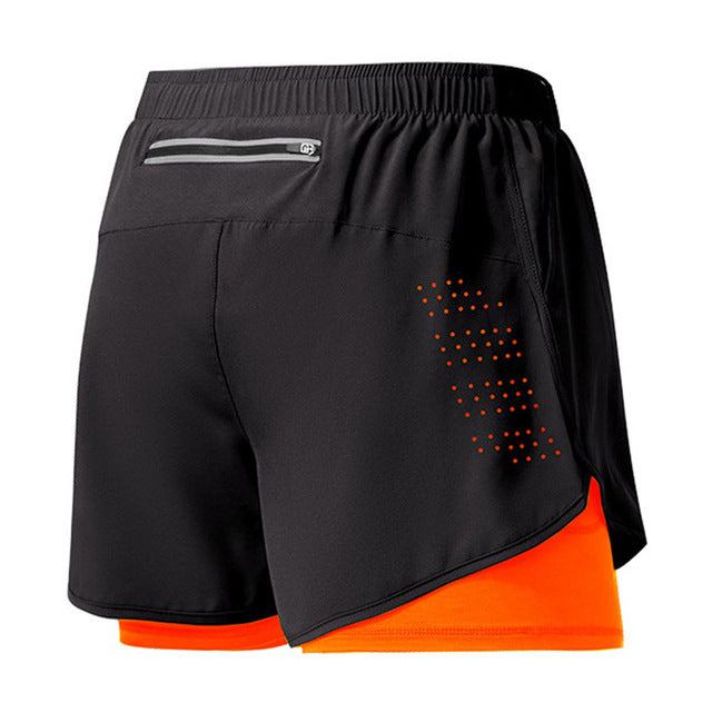 Men Running Shorts QuickDrying Fitness Shorts Double Layer Workout Pants For Training  Bodybuilding 17