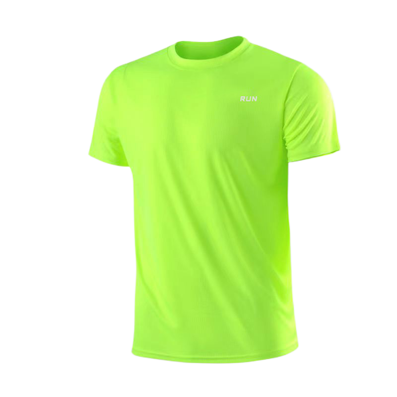 Gym Sport Shirt for Men Breathable Quick Dry Workout Tee  Round Neck Short Sleeve Activewear Top