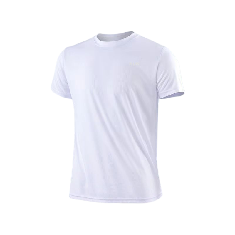 Gym Sport Shirt for Men Breathable Quick Dry Workout Tee  Round Neck Short Sleeve Activewear Top
