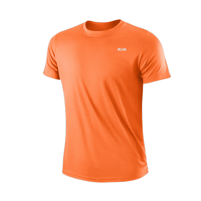 Gym Sport Shirt for Men Breathable Quick Dry Workout Tee  Round Neck Short Sleeve Activewear Top