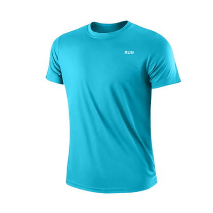 Gym Sport Shirt for Men Breathable Quick Dry Workout Tee  Round Neck Short Sleeve Activewear Top