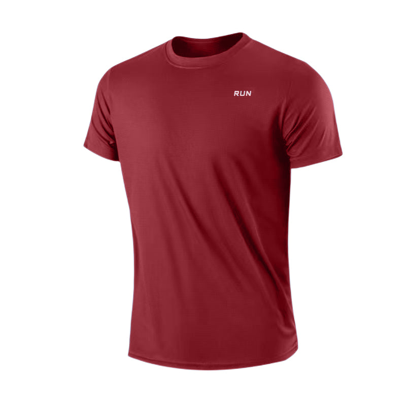 Gym Sport Shirt for Men Breathable Quick Dry Workout Tee  Round Neck Short Sleeve Activewear Top