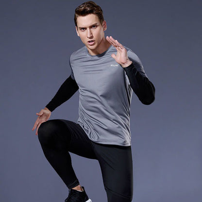 Gym Sport Shirt for Men Breathable Quick Dry Workout Tee  Round Neck Short Sleeve Activewear Top