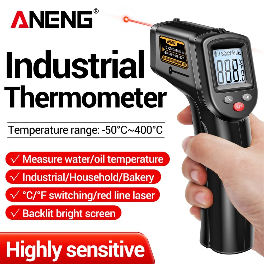Digital Infrared Thermometer, Non Contact Temperature Gun with Celsius Display Highly Sensitive Hygrometer for Home