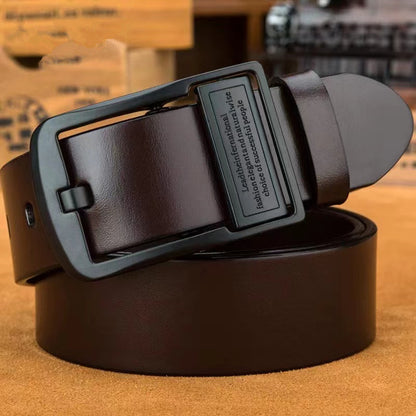 New Genuine Leather Belt for Men Adjustable Waist Strap with Alloy Pin Buckle Ideal for Casual  F
