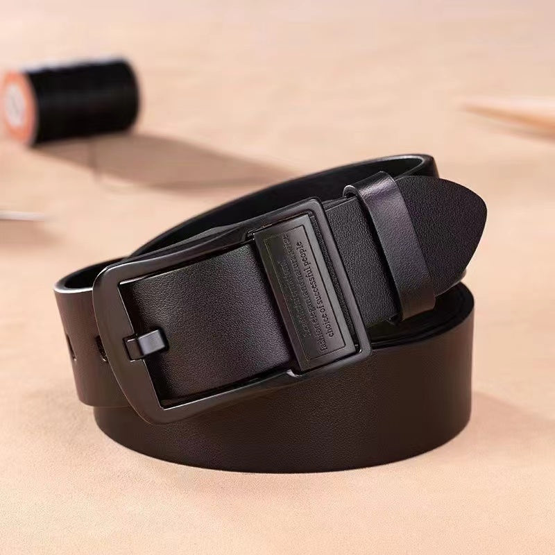 New Genuine Leather Belt for Men Adjustable Waist Strap with Alloy Pin Buckle Ideal for Casual  F