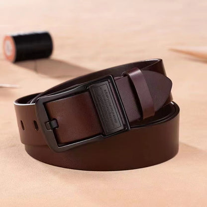 New Genuine Leather Belt for Men Adjustable Waist Strap with Alloy Pin Buckle Ideal for Casual  F
