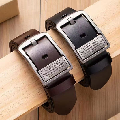 New Genuine Leather Belt for Men Adjustable Waist Strap with Alloy Pin Buckle Ideal for Casual  F