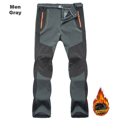 Winter Waterproof Hiking Pants for Men Windproof Outdoor Soft Shell Trekking Pants Warm Camping  Sk