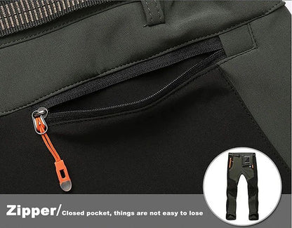 Winter Waterproof Hiking Pants for Men Windproof Outdoor Soft Shell Trekking Pants Warm Camping  Sk