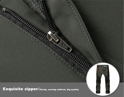 Winter Waterproof Hiking Pants for Men Windproof Outdoor Soft Shell Trekking Pants Warm Camping  Sk