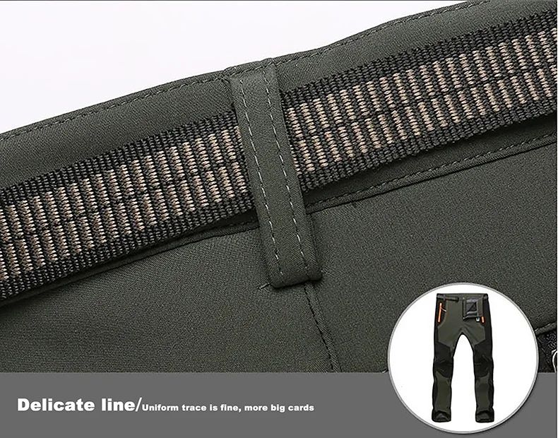 Winter Waterproof Hiking Pants for Men Windproof Outdoor Soft Shell Trekking Pants Warm Camping  Sk