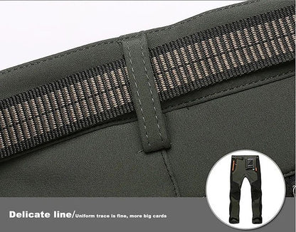 Winter Waterproof Hiking Pants for Men Windproof Outdoor Soft Shell Trekking Pants Warm Camping  Sk