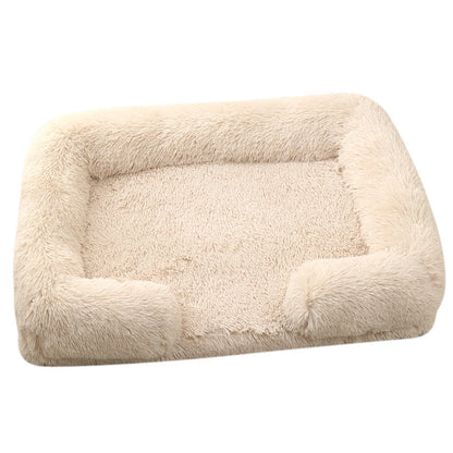 Dog Plush Pet Bed With Winter Thickened Pad And Removable Sleeping Sofa Pad 7