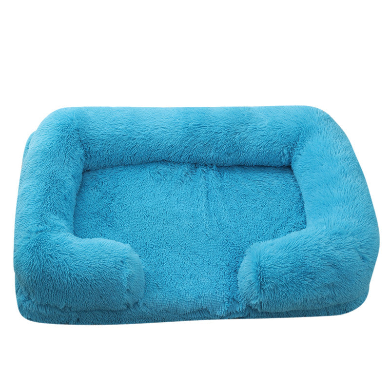 Dog Plush Pet Bed With Winter Thickened Pad And Removable Sleeping Sofa Pad 12