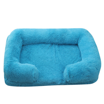 Dog Plush Pet Bed With Winter Thickened Pad And Removable Sleeping Sofa Pad 12
