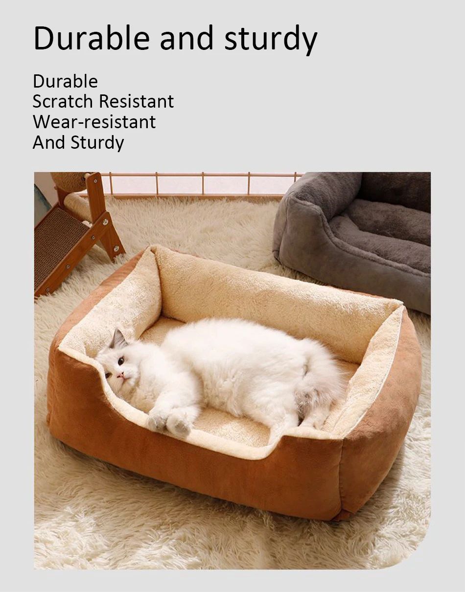 Luxury Cat Bed Plush Pet Products  Basket House Beds for Kittens  Small Dogs