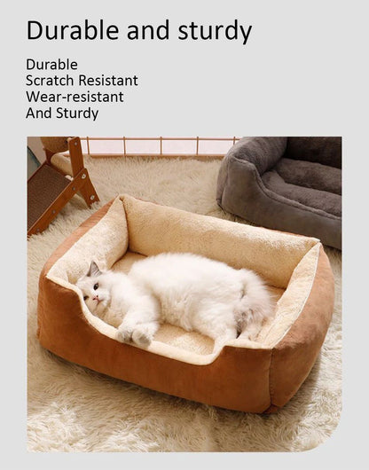 Luxury Cat Bed Plush Pet Products  Basket House Beds for Kittens  Small Dogs