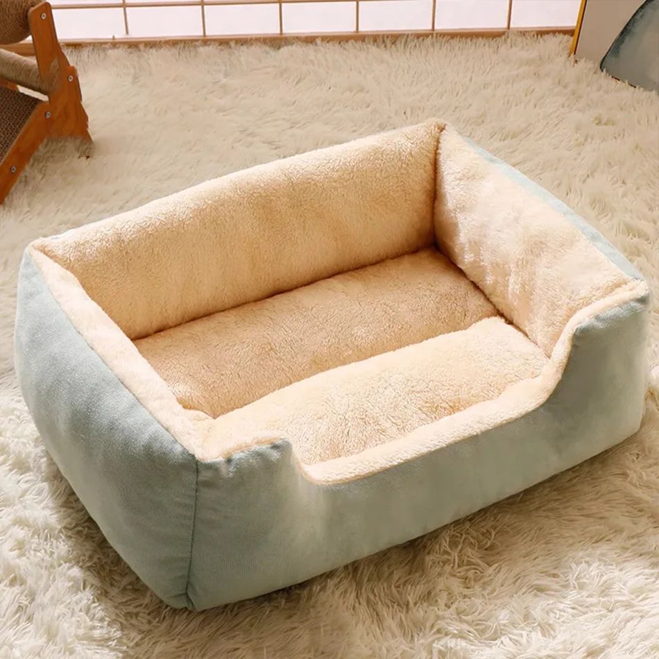 Luxury Cat Bed Plush Pet Products  Basket House Beds for Kittens  Small Dogs