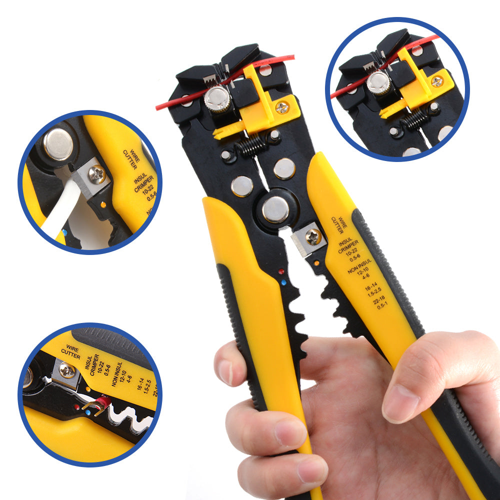 Professional Crimping Pliers, All in One Wire Stripper & Terminal Crimper |Heavy Duty Hand Tool for Electricians & DIYer