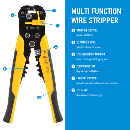 Professional Crimping Pliers All In One Wire Stripper  Terminal Crimper Heavy Duty Hand Tool For El 1
