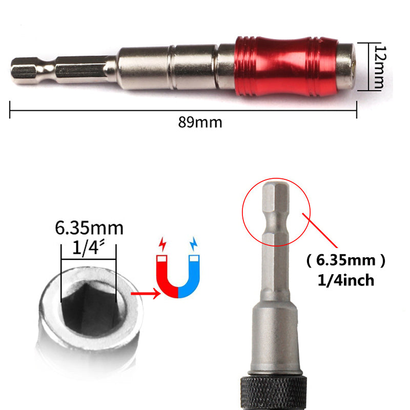 Hex Drill Bit Extension with Quick Change Holder & Screw Drill Tips