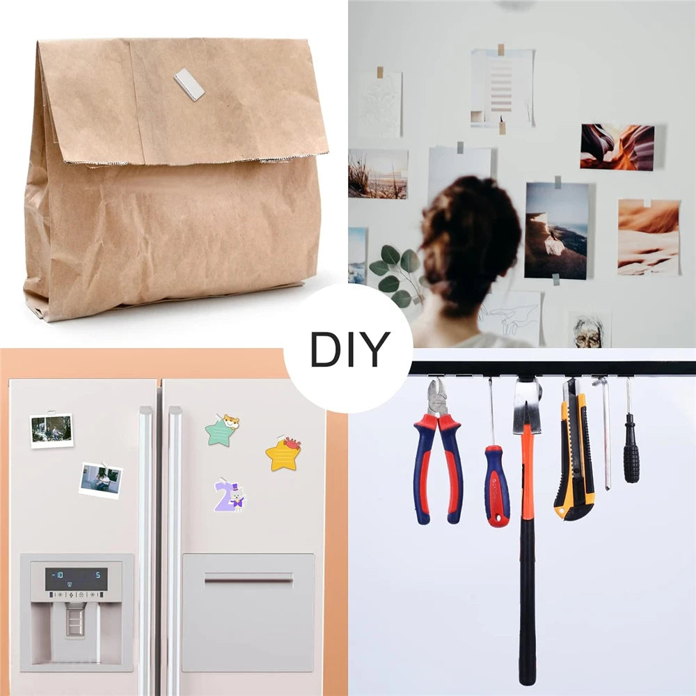 Powerful Square Neodymium Magnets, High-Strength Refrigerator Stickers & DIY Magnets