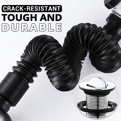 Drain Pipe Set Flexible Flip-Top Sink Drain with Deodorizing Filter, Universal Anti-Clogging Downspout for Kitchen Sinks