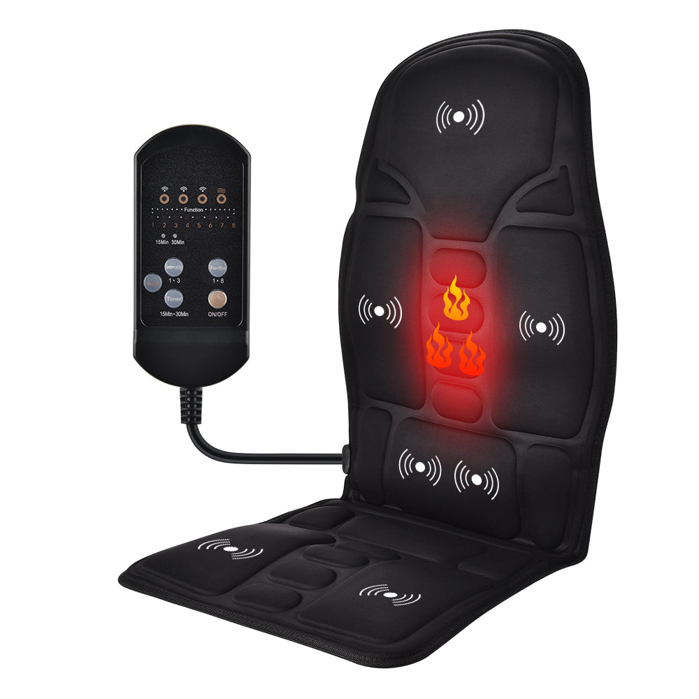Massager Chair Pad with Electric Heating & Vibrating Neck and Back Cushion for Car & Home Use
