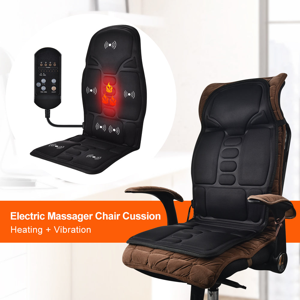 Massager Chair Pad With Electric Heating  Vibrating Neck And Back Cushion For Car  Home Use 1