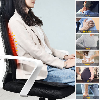 Massager Chair Pad With Electric Heating  Vibrating Neck And Back Cushion For Car  Home Use 5