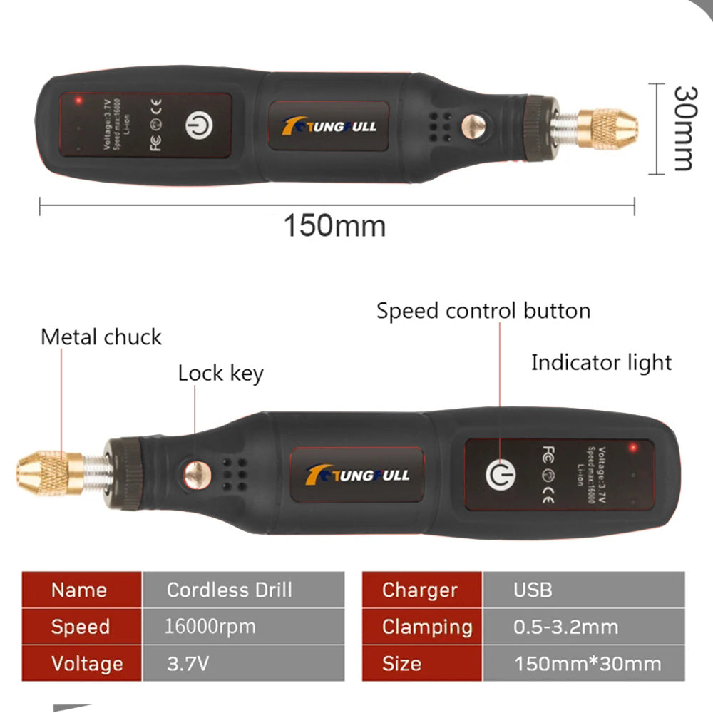 Compact Drill for Engraving and Polishing