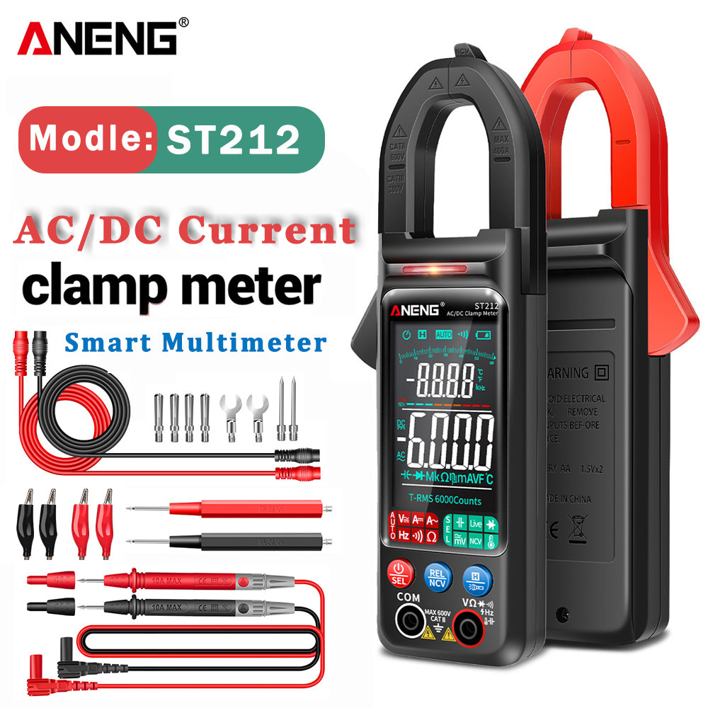 Professional 400A DC/AC Digital Clamp Multimeter, 6000 Counts with NCV & Large Color Display