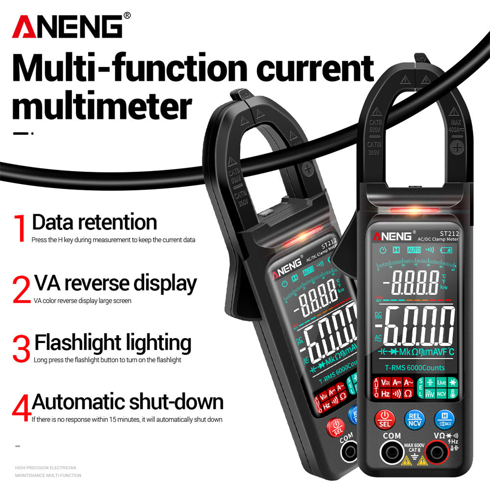 multimeter with backlit LCD screen