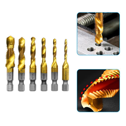 HighSpeed Steel Titanium Plated Composite Tap Drill  Chamfer Tool Set 3