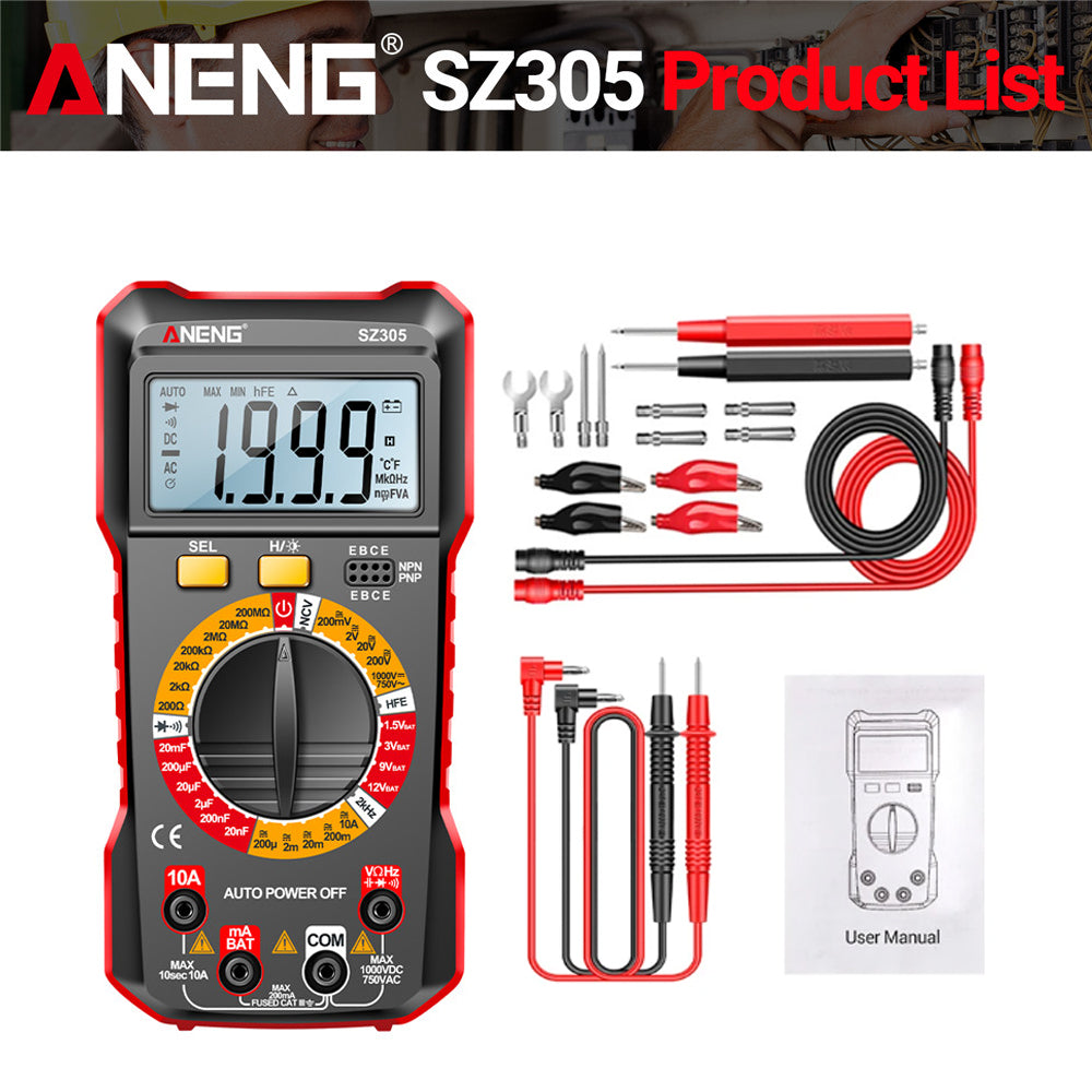 1999 Count Professional Multimeter ACDC Voltage Tester Ammeter Capacitor  Electrician Detector Tool 8