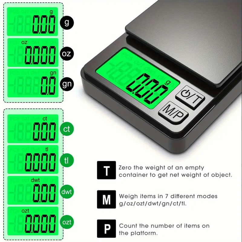 Mini Scale with Backlit LCD 500g Digital Pocket Scale for Ounces Grains  Precise Weighing