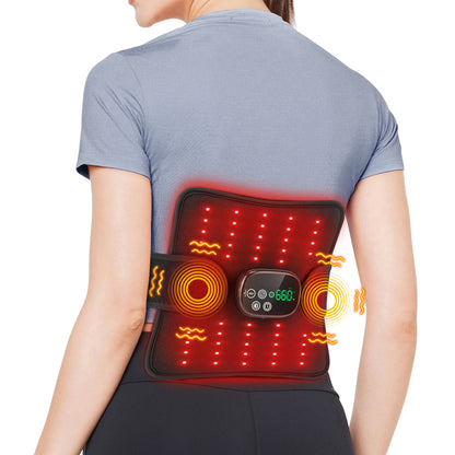 Multifunctional Red Light Massage Pad for Full Body Relief, Rechargeable Near-Infrared Vibration Technology