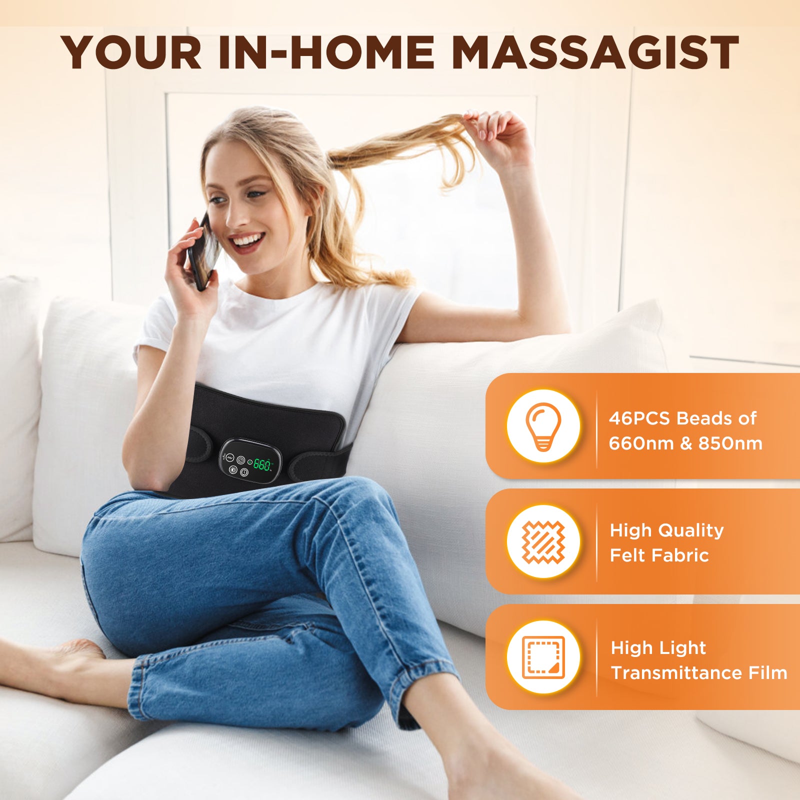 Multifunctional Red Light Massage Pad for Full Body Relief, Rechargeable Near-Infrared Vibration Technology