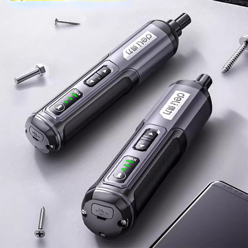 USB Rechargeable Mini Electric Screwdriver Adjustable Torque & LED Light