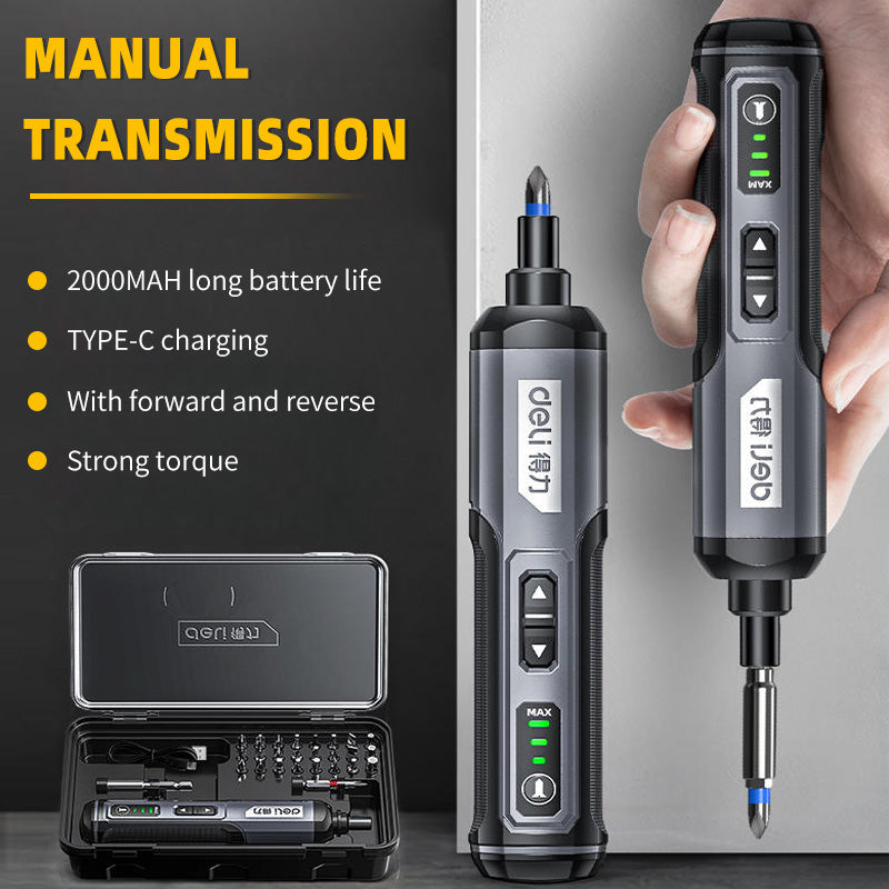 USB Rechargeable Mini Electric Screwdriver  Adjustable Torque  LED Light