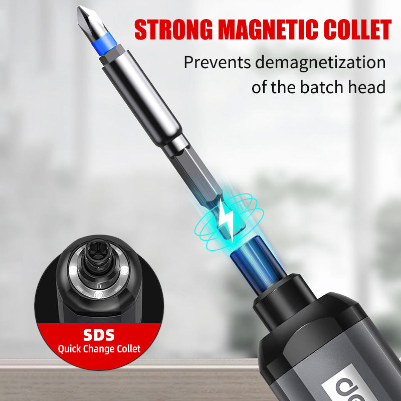 USB Rechargeable Mini Electric Screwdriver  Adjustable Torque  LED Light
