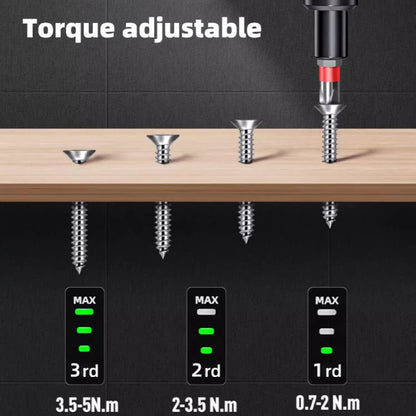 USB Rechargeable Mini Electric Screwdriver  Adjustable Torque  LED Light