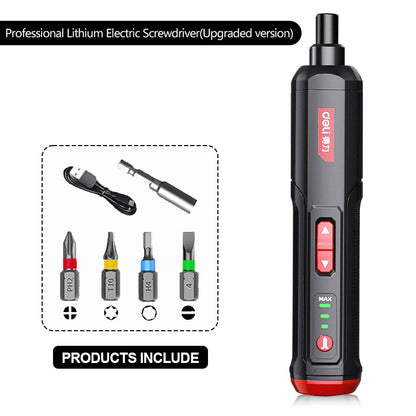 USB Rechargeable Mini Electric Screwdriver  Adjustable Torque  LED Light