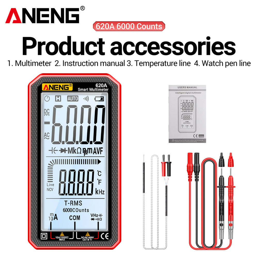 6000 Counts Digital Smart Multimeter True RMS AutoRanging Capacitance  Temperature Tester 7