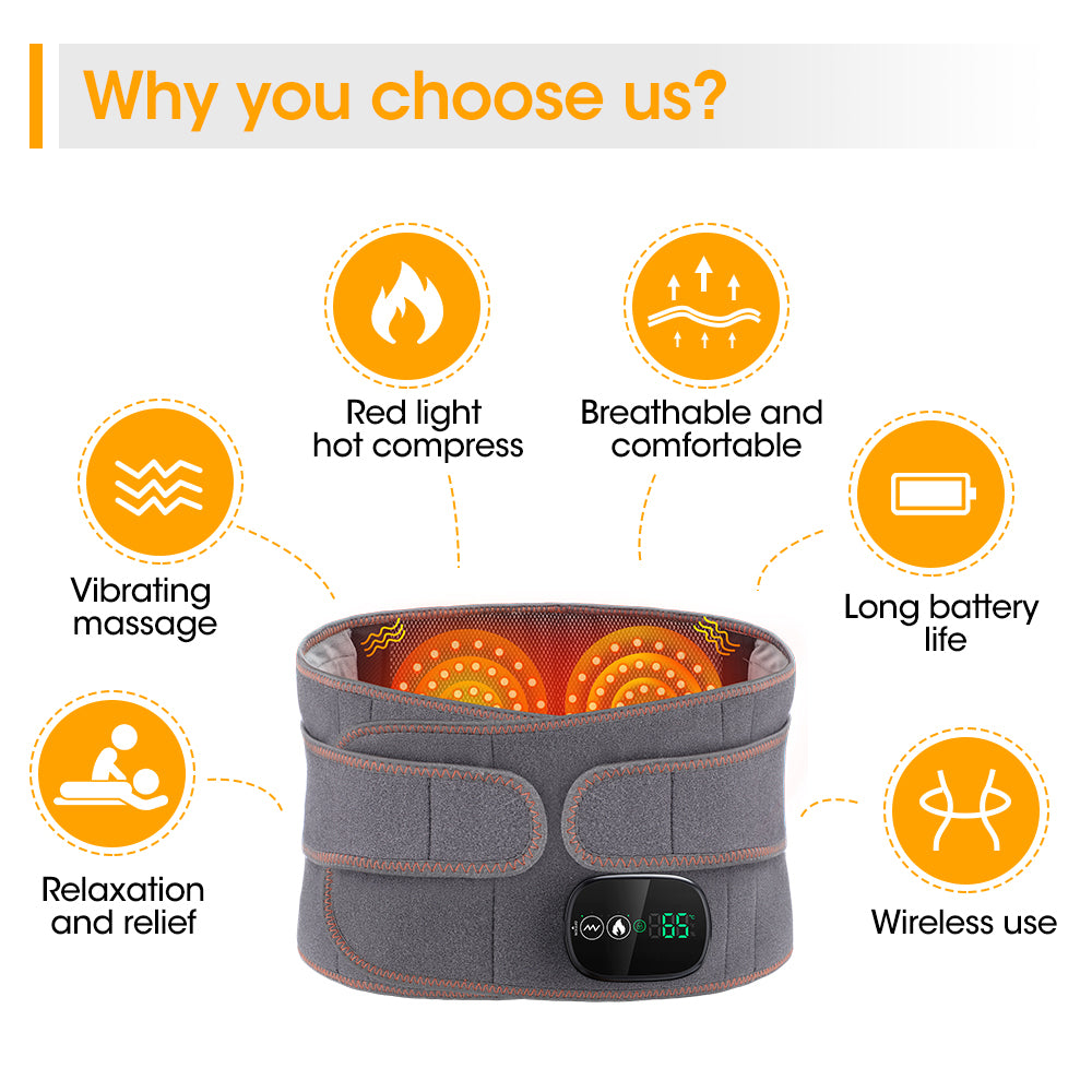 Lumbar Health Care Belt With Infrared Heat  Massage Adjustable USB Charging For Lumbar Relief 2