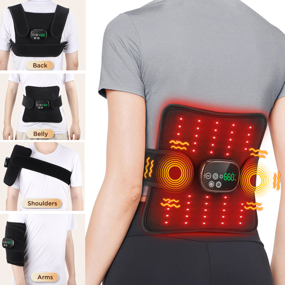 Electric Infrared Knee Pad with Red Light Heating and Vibration for Pain Relief