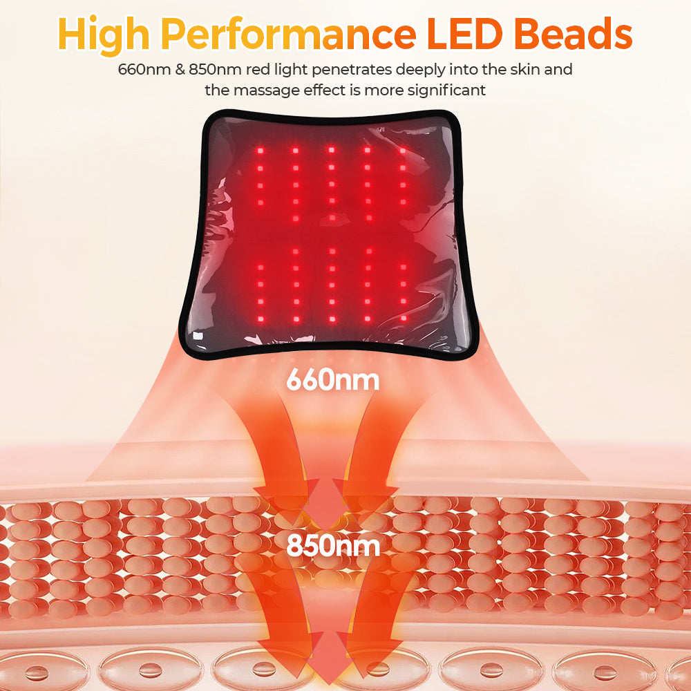 Electric Infrared Knee Pad with Red Light Heating and Vibration for Pain Relief