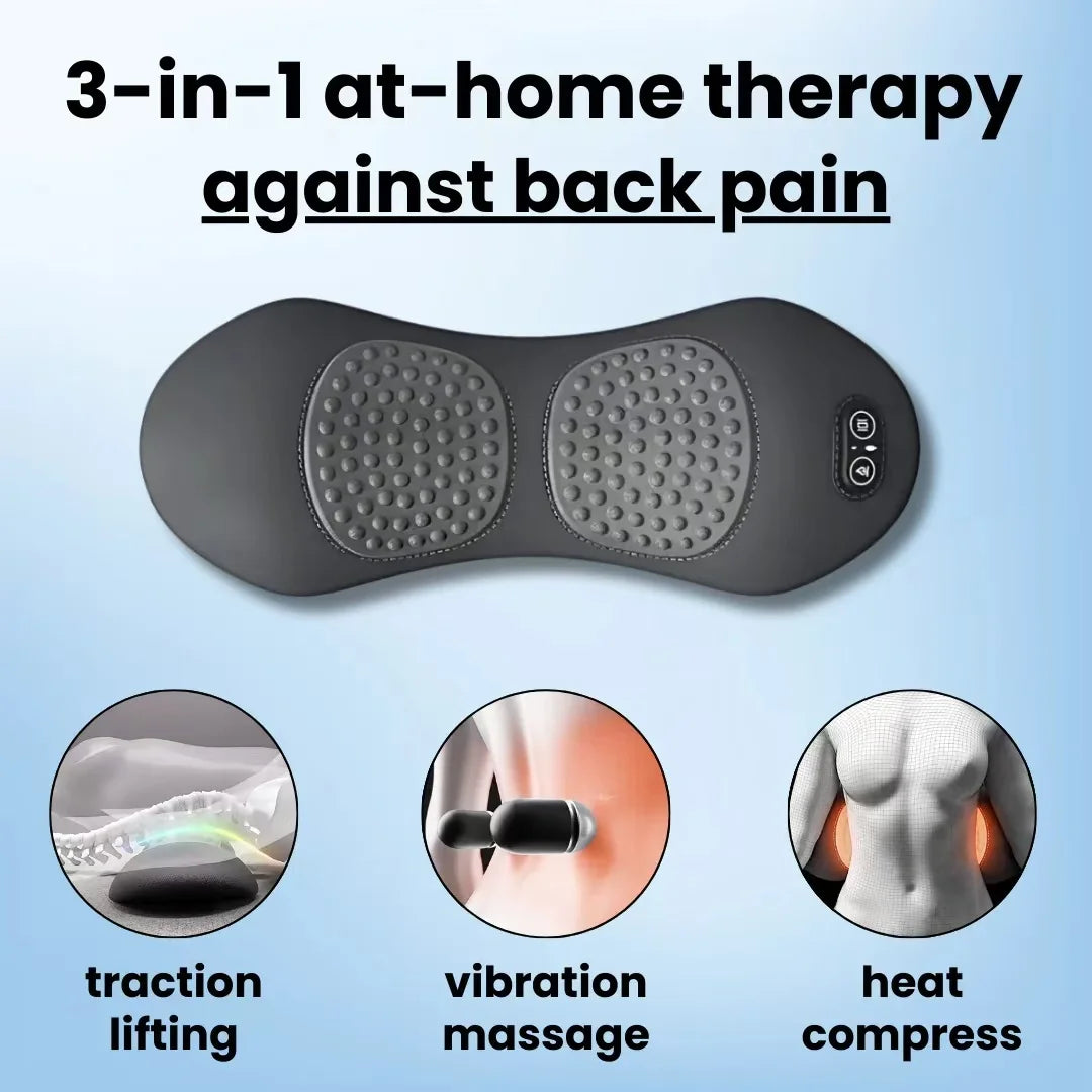 3 in 1 Lower Back Massager with Heat, Vibration and Stretch Support