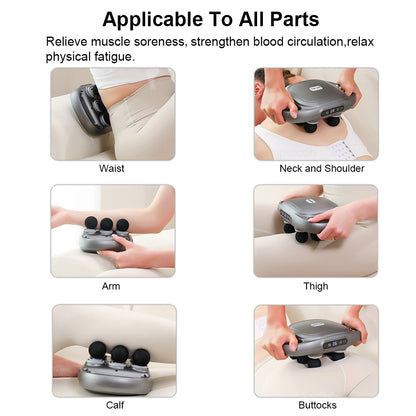 Fascia Gun Muscle Massager Gun, 6-Head Body Shoulder and Back Percussion Therapy